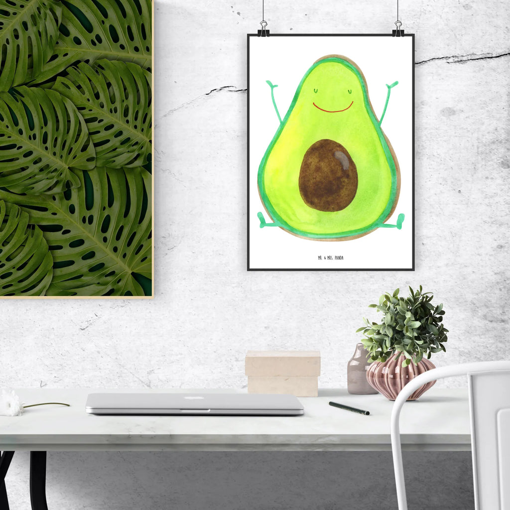 Poster avocado Happy Designposter, kunstposter, drucke, Wanddekoration, wanddruck, Posterdruck, grafikposter, Bild, Mr. & Mrs. Panda Poster, Wanddeko Bild, Bild für Wand, wandkunst, wanddeko, Poster, Kunstdruck, Wandschmuck, kunstdruck poster, Wandposter, kunst für die wand, Deko Bild, Wandbild, Plakat, Gesund, Vegan, Veggie, Avocado, Chaos