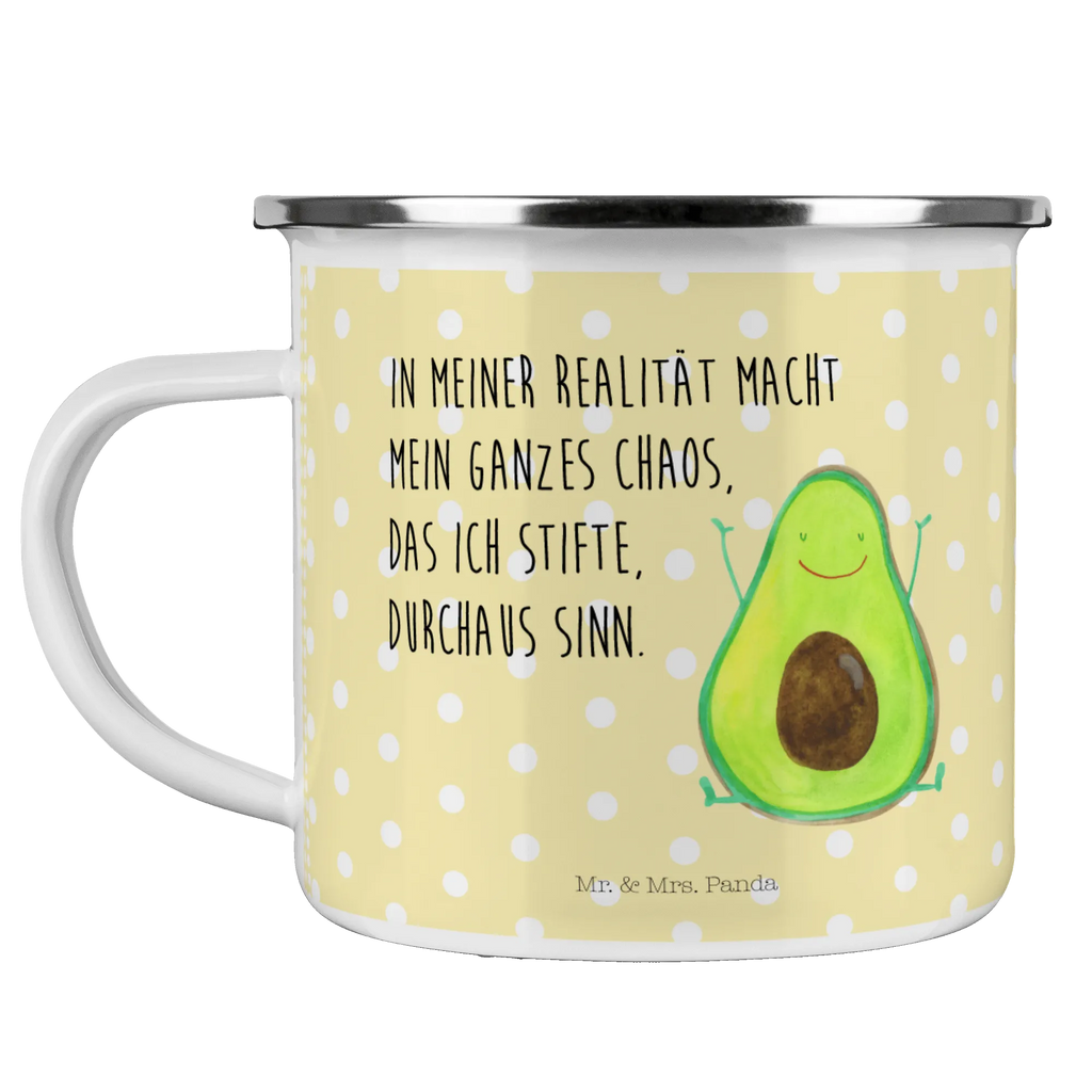 Kempingowy kubek emaliowany Awokado Szczęśliwy Blechtasse, Emaille Becher, Campingbecher, Tasse Emaille, Kaffeetasse, wanderbecher, Reisebecher, Metalltasse, blechbecher, Teetasse, Kaffeebecher, Pott, Tasse, metallbecher, Emaille Tasse, Emailletasse, wandertasse, becher emaille, emaillebecher, reisetasse, Campingtasse, Becher, Trinkbecher, Teebecher, Vegan, Gesund, Avocado, Veggie, Chaos