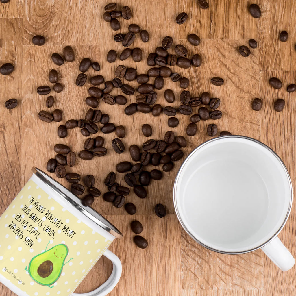 Kempingowy kubek emaliowany Awokado Szczęśliwy Blechtasse, Emaille Becher, Campingbecher, Tasse Emaille, Kaffeetasse, wanderbecher, Reisebecher, Metalltasse, blechbecher, Teetasse, Kaffeebecher, Pott, Tasse, metallbecher, Emaille Tasse, Emailletasse, wandertasse, becher emaille, emaillebecher, reisetasse, Campingtasse, Becher, Trinkbecher, Teebecher, Vegan, Gesund, Avocado, Veggie, Chaos