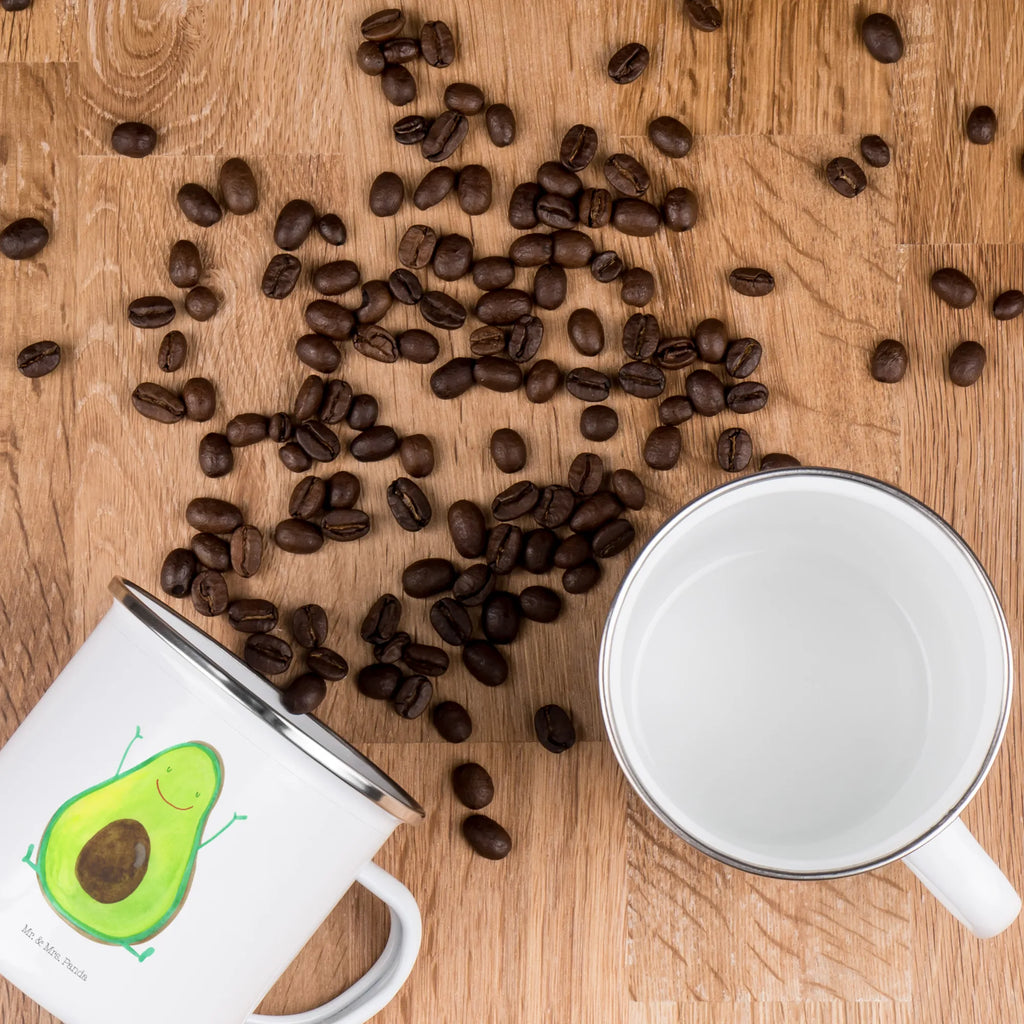 Kempingowy kubek emaliowany Awokado Szczęśliwy Blechtasse, Emaille Becher, Campingbecher, Tasse Emaille, Kaffeetasse, wanderbecher, Reisebecher, Metalltasse, blechbecher, Teetasse, Kaffeebecher, Pott, Tasse, metallbecher, Emaille Tasse, Emailletasse, wandertasse, becher emaille, emaillebecher, reisetasse, Campingtasse, Becher, Trinkbecher, Teebecher, Vegan, Gesund, Avocado, Veggie, Chaos