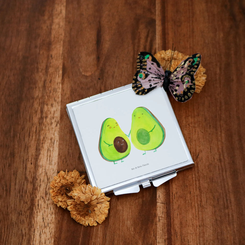Handbag mirror avocado pair square, make-up mirror, silver, handbag, make up, mirror, avocado, vegetables, love, baby shower, baby party, children, wedding, birth, family, pregnancy, avocados, avocuddle