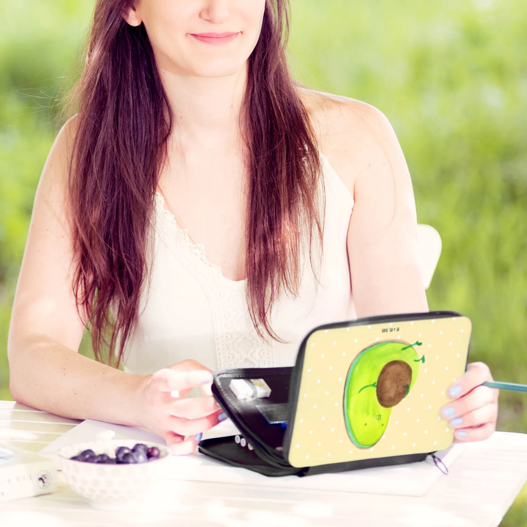 Leather folder avocado Pipes pencil case, school, gift, primary school, pupil, pencil bag, child, motif, pen roll, enrolment, avocado, vegetables, diet, Avocado, being fat, nutrition, chubby, losing weight