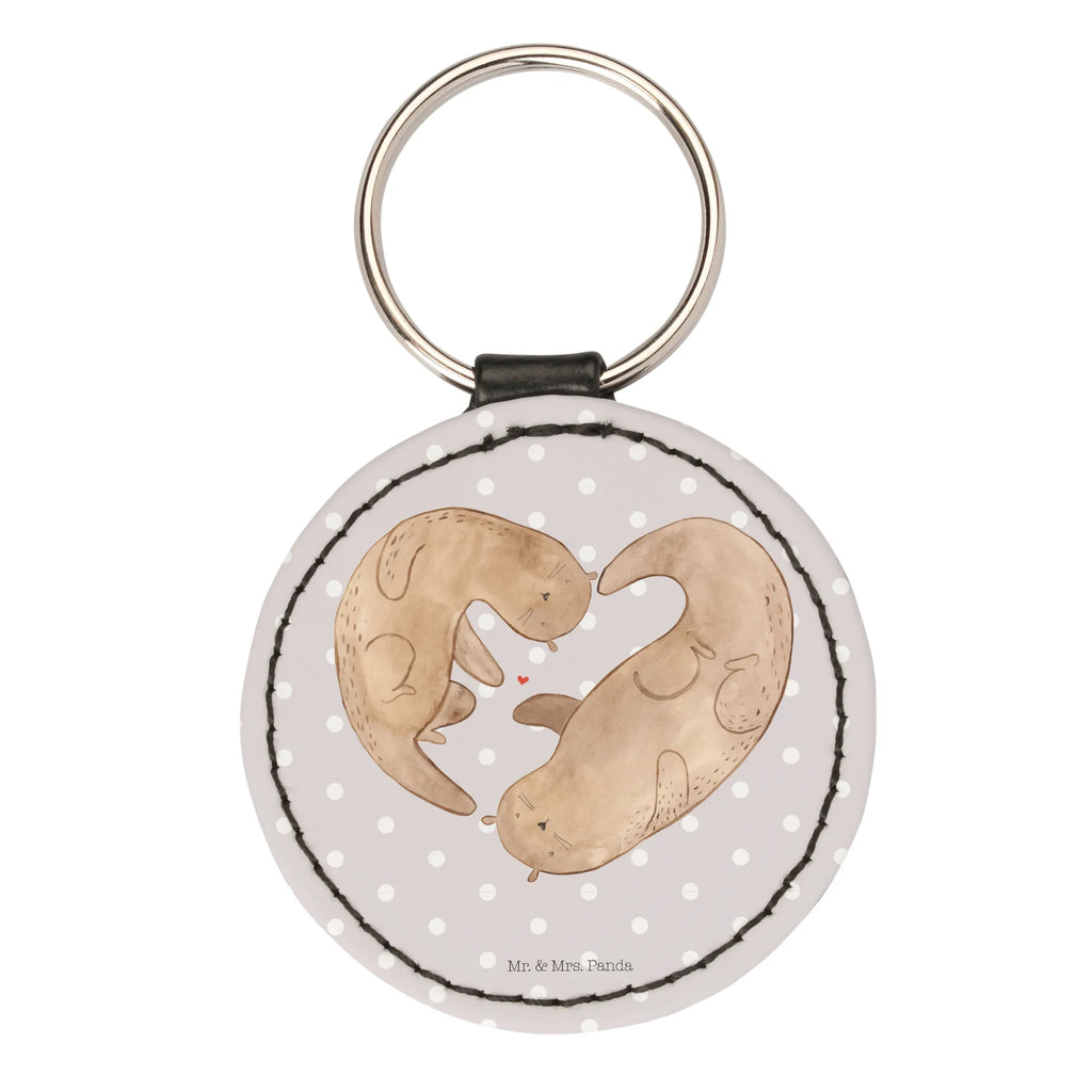 Okrągły brelok wydra serce Kuna, wydra, morska wydra