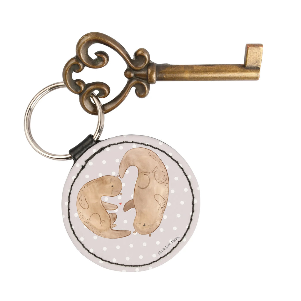 Okrągły brelok wydra serce Kuna, wydra, morska wydra