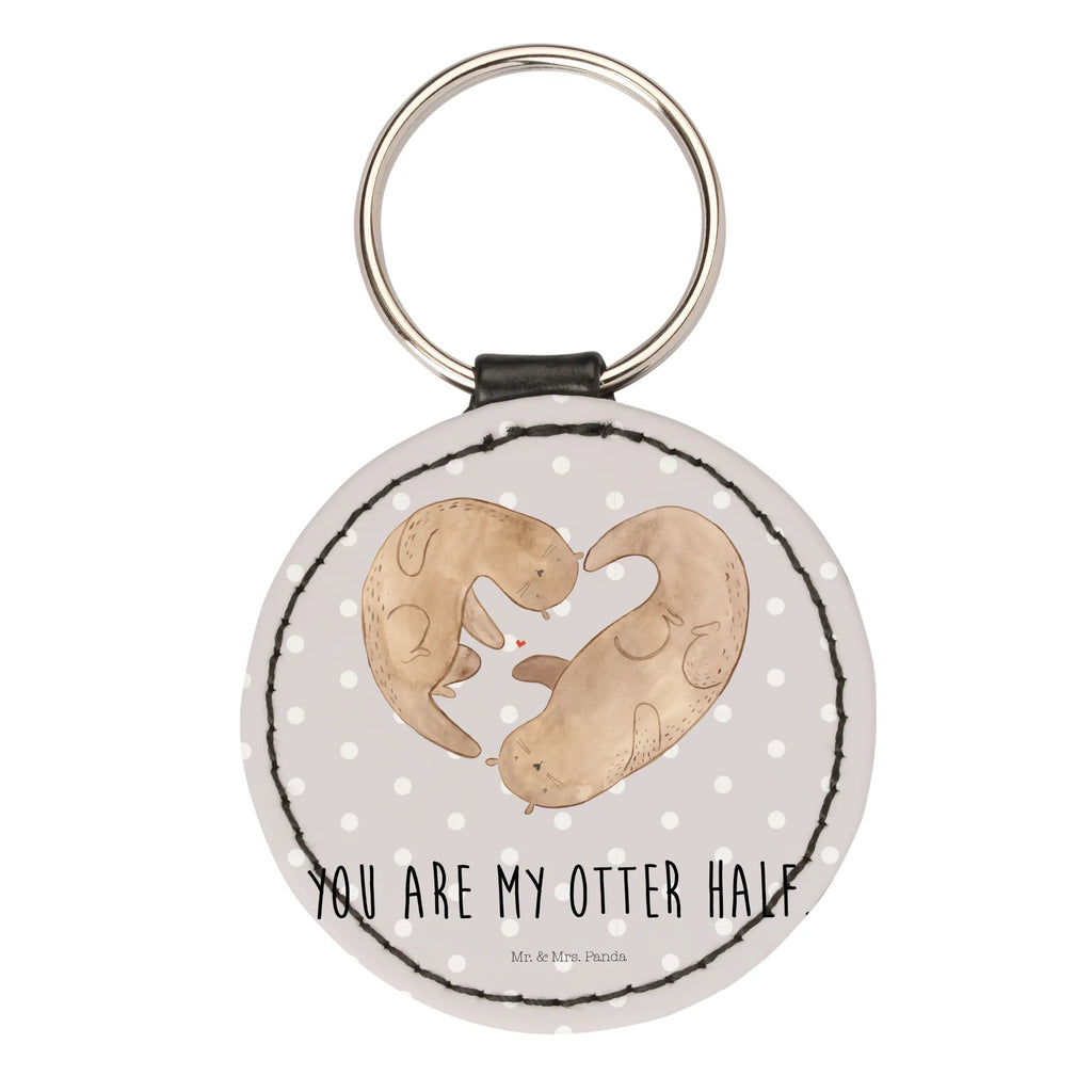 Okrągły brelok wydra serce Kuna, wydra, morska wydra