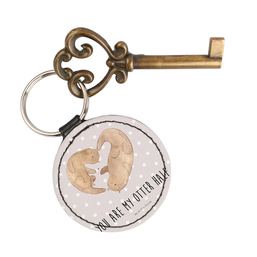 Okrągły brelok wydra serce Kuna, wydra, morska wydra