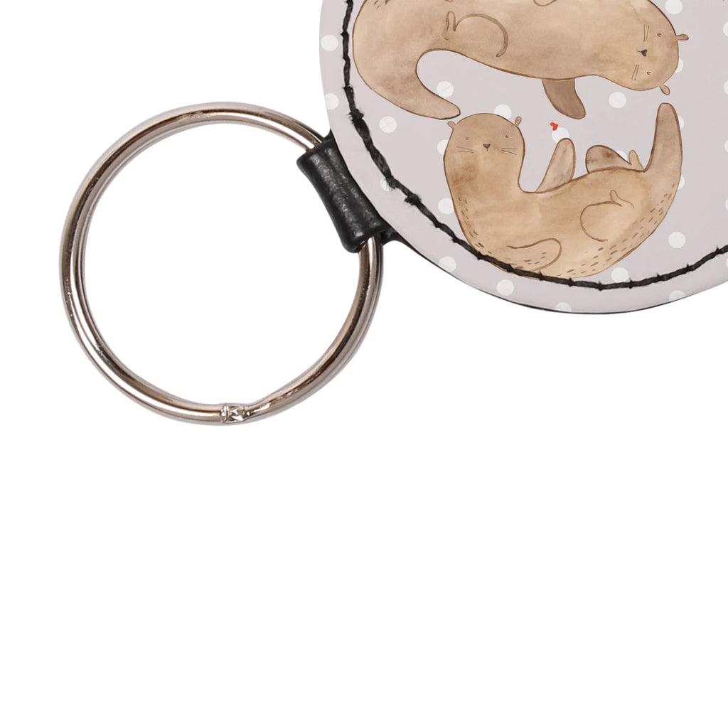 Okrągły brelok wydra serce Kuna, wydra, morska wydra