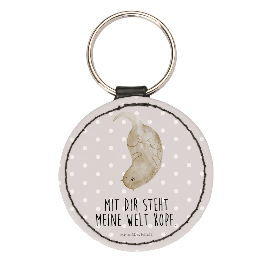Round key ring otter upside down Schlüsselanhänger, schlüsselbund anhänger, mini schlüsselanhänger, Taschenanhänger, Schlüsselaccessoire, Otter, Fischotter, Seeotter, Otter Seeotter See Otter