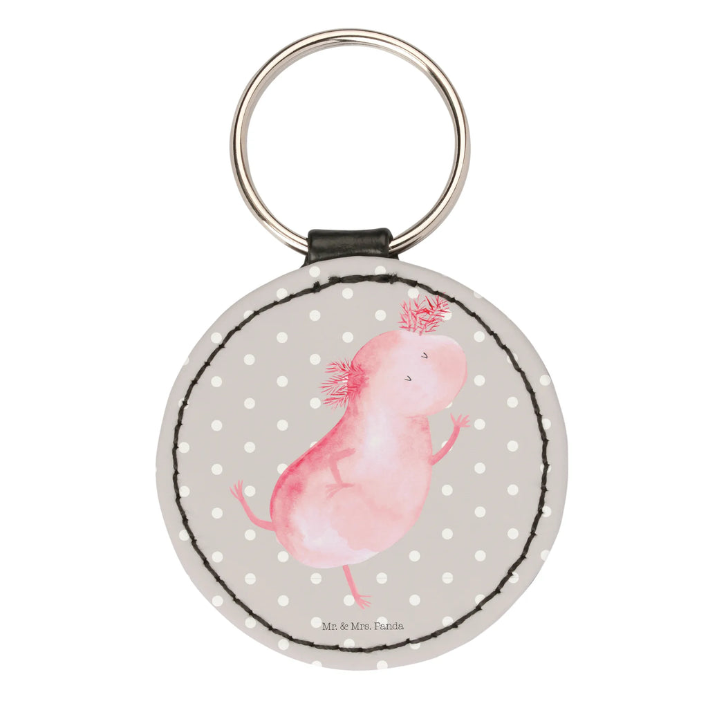 Round key ring axolotl Dance schlüsselbund anhänger, Taschenanhänger, mini schlüsselanhänger, Schlüsselanhänger, Schlüsselaccessoire, Axolotl, Molch, Schwanzlurch, Axolot, Beste Freundin, Freundin, Sterne, Dachschaden, Lurche, Verrückt, Lurch