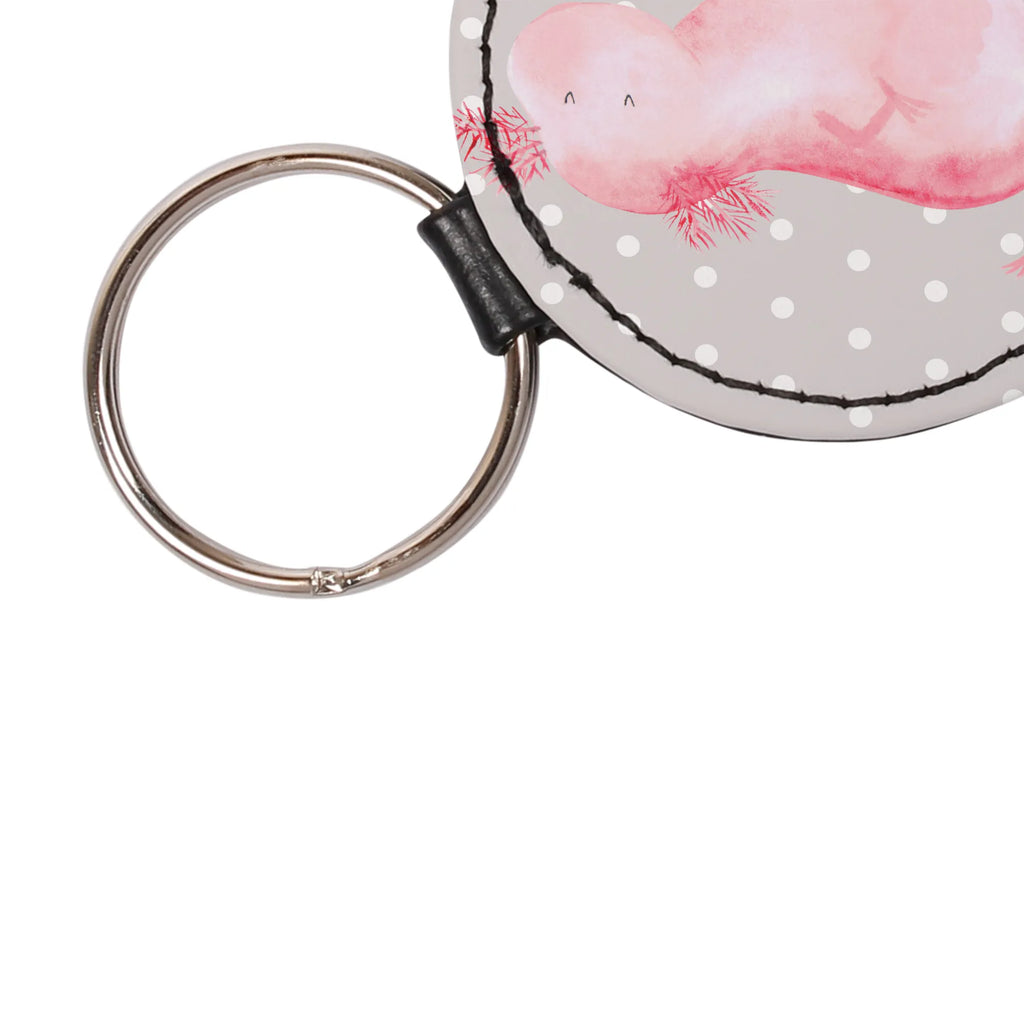 Round key ring axolotl Dance schlüsselbund anhänger, Taschenanhänger, mini schlüsselanhänger, Schlüsselanhänger, Schlüsselaccessoire, Axolotl, Molch, Schwanzlurch, Axolot, Beste Freundin, Freundin, Sterne, Dachschaden, Lurche, Verrückt, Lurch