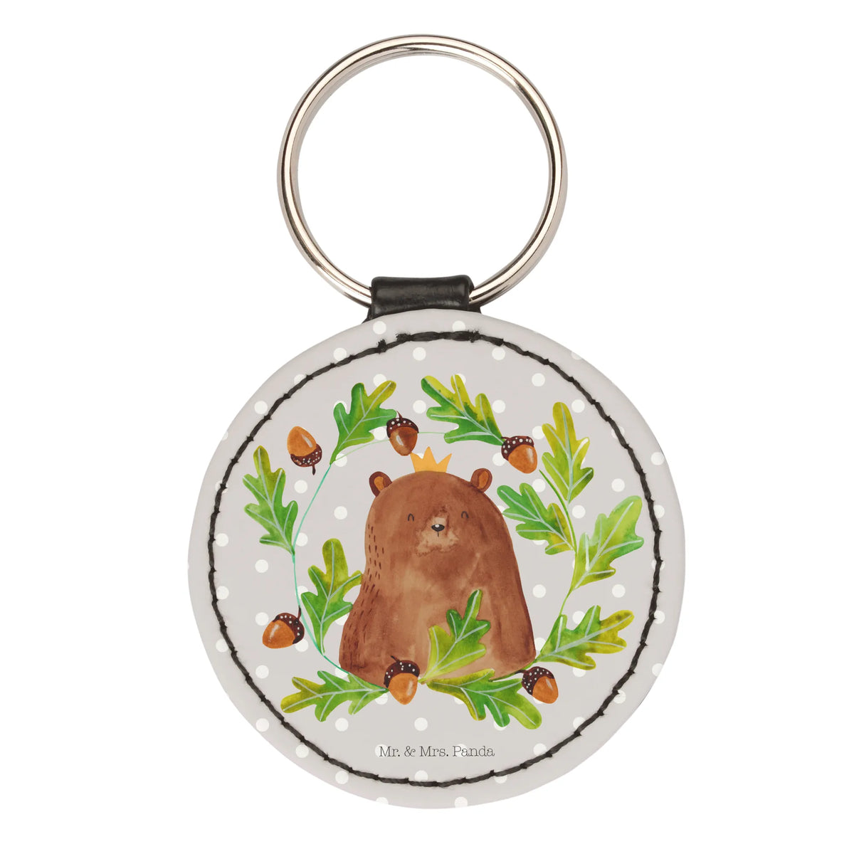Round key ring bear king