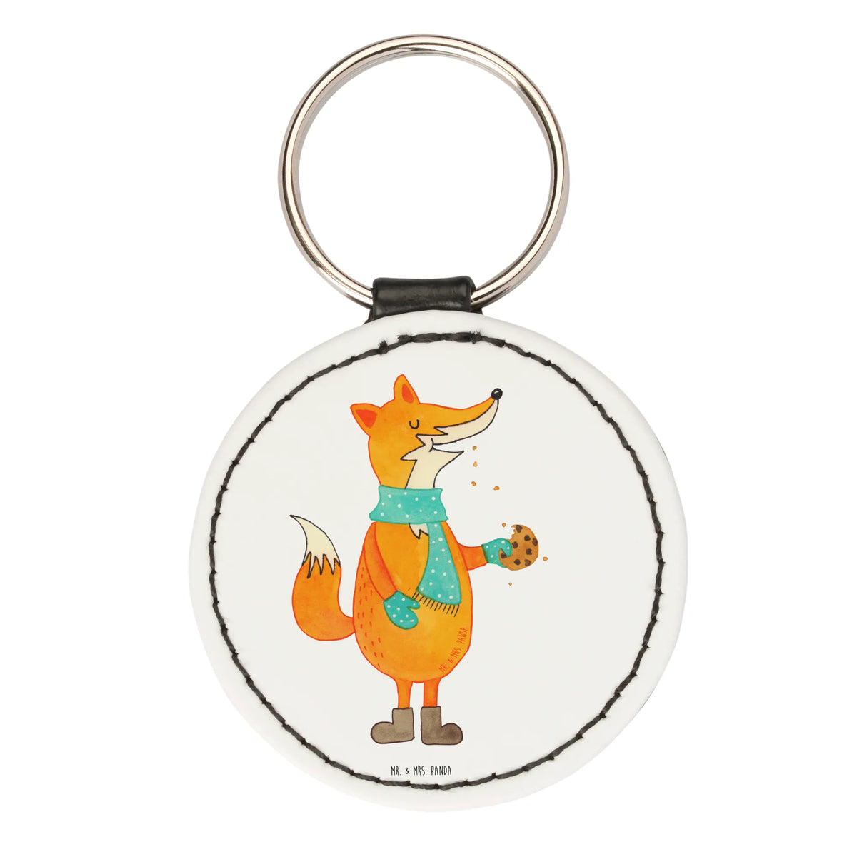 Round key ring Fox biscuit