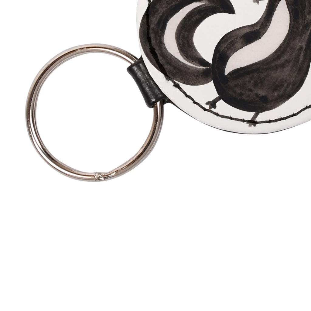 Round key ring skunk handstand schlüsselbund anhänger, Schlüsselaccessoire, Taschenanhänger, Schlüsselanhänger, mini schlüsselanhänger, Stinktier, Skunk, Wildtier, Raubtier, Stinki, Stinker, Verpielt, Spielplatz, Kind