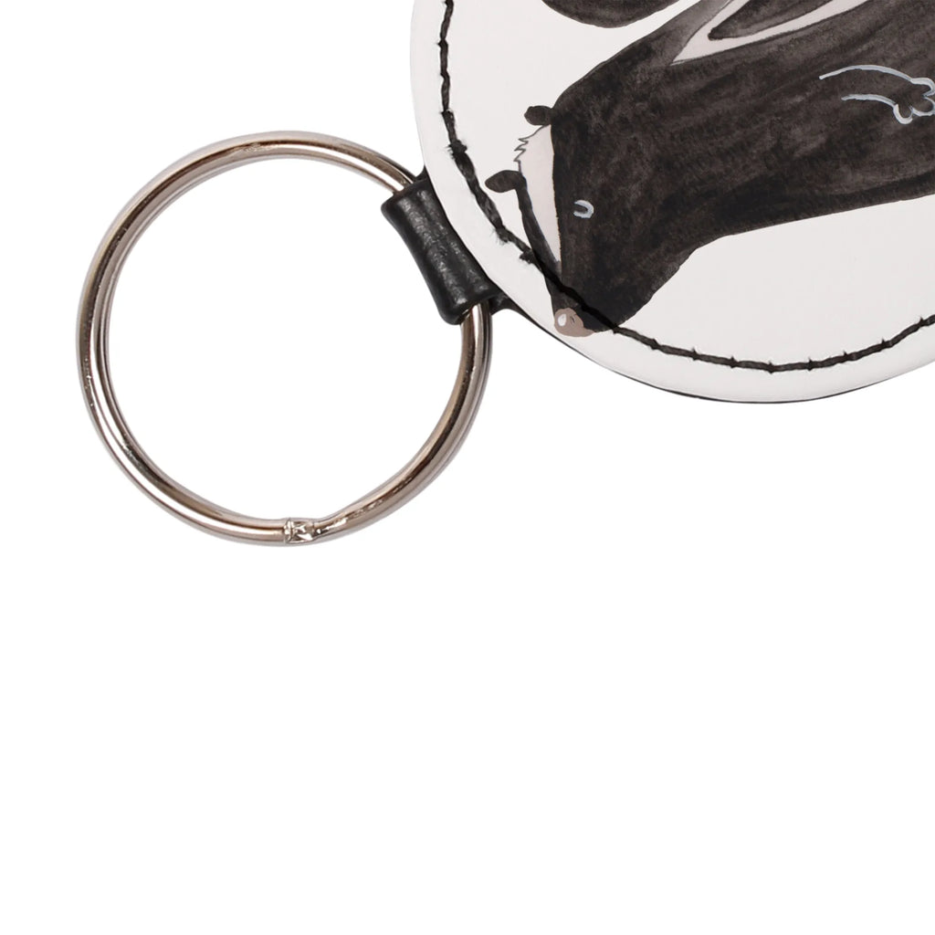 Round key ring skunk Sit pendant, key ring, bag pendant, lucky charm, keychain, Skunk, stinker, skunk, office, wild animal, predator, slogan, stinky, law, know-it-all