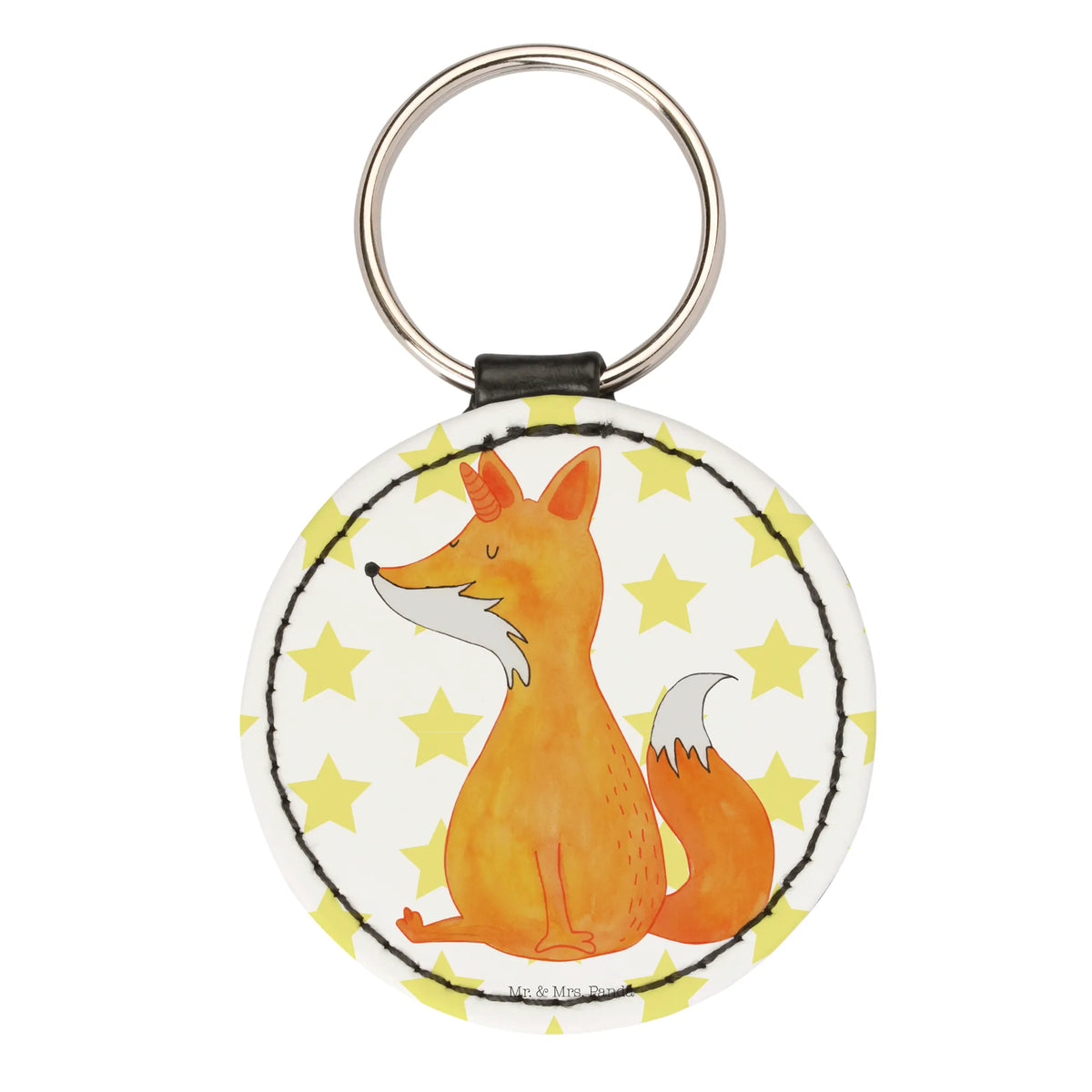 Round key ring unicorn Fox foxes, fox horns