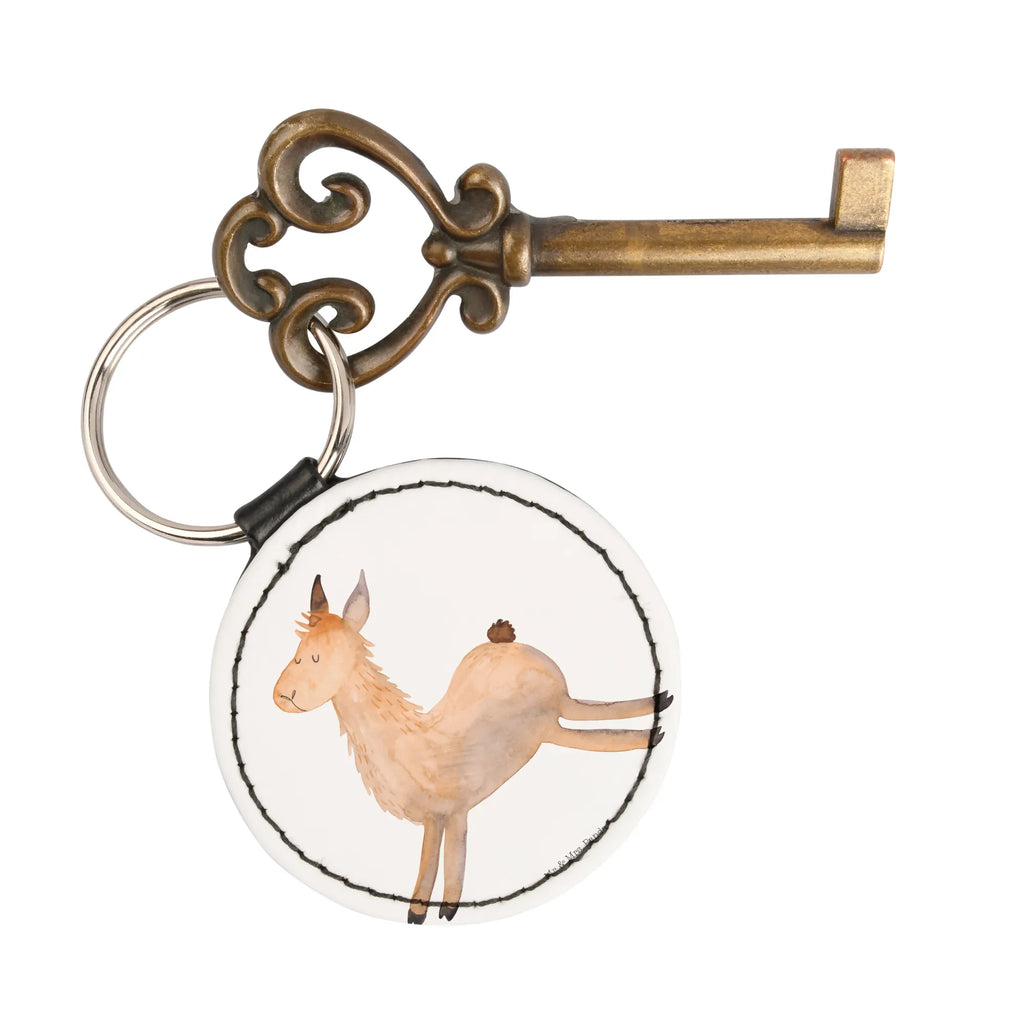 Rund Schlüsselanhänger Lama Springen Taschenanhänger, schlüsselbund anhänger, mini schlüsselanhänger, Schlüsselanhänger, Schlüsselaccessoire, Lama, Alpaka, Liebeskummer, Fröhlich, Happy Day, Lamas, Lieblingstag, Guten Morgen, Prüfung, Abitur, Start, Neustart, Glück, Freundin