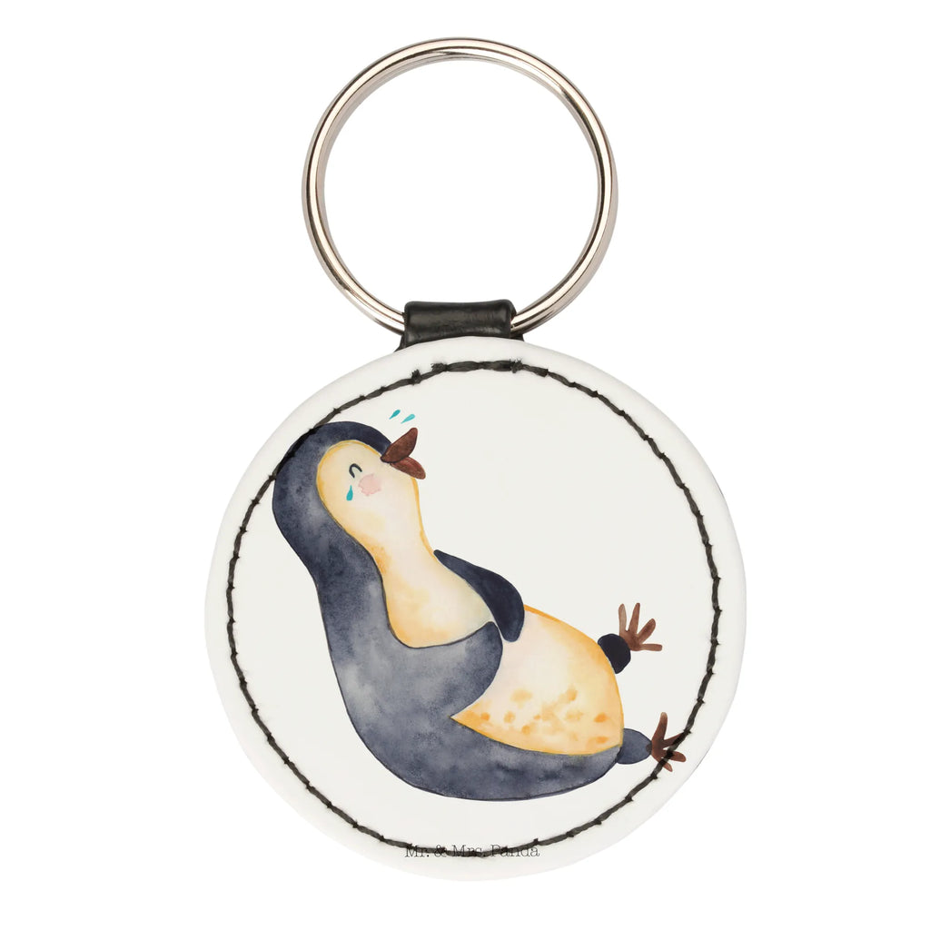 Rund Schlüsselanhänger Pinguin Lachen mini schlüsselanhänger, Taschenanhänger, schlüsselbund anhänger, Schlüsselaccessoire, Schlüsselanhänger, Pinguin, Fröhlichkeit, Optimismus, Pinguine, Lachen, Humor, Lustiger Spruch, Fröhlich