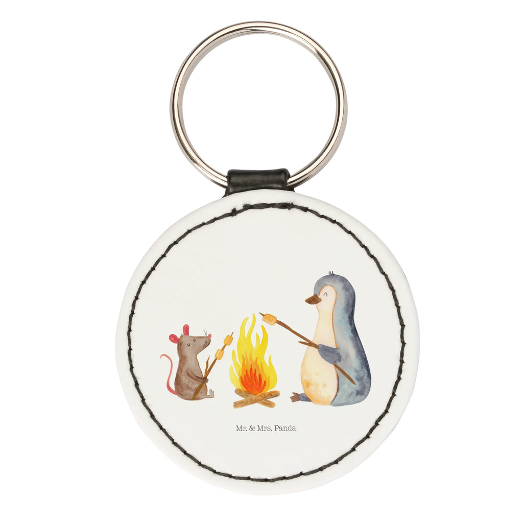 Rund Schlüsselanhänger Pinguin Lagerfeuer Taschenanhänger, mini schlüsselanhänger, Schlüsselanhänger, schlüsselbund anhänger, Schlüsselaccessoire, Pinguin, Job, Leben, Büroalltag, Motivation, Lebensmotivation, Liebe, Büro, Lagerfeuer, Maus, Grillen, Pinguine, Arbeit, Feuer, Neustart, Marshmallows, Lebensspruch