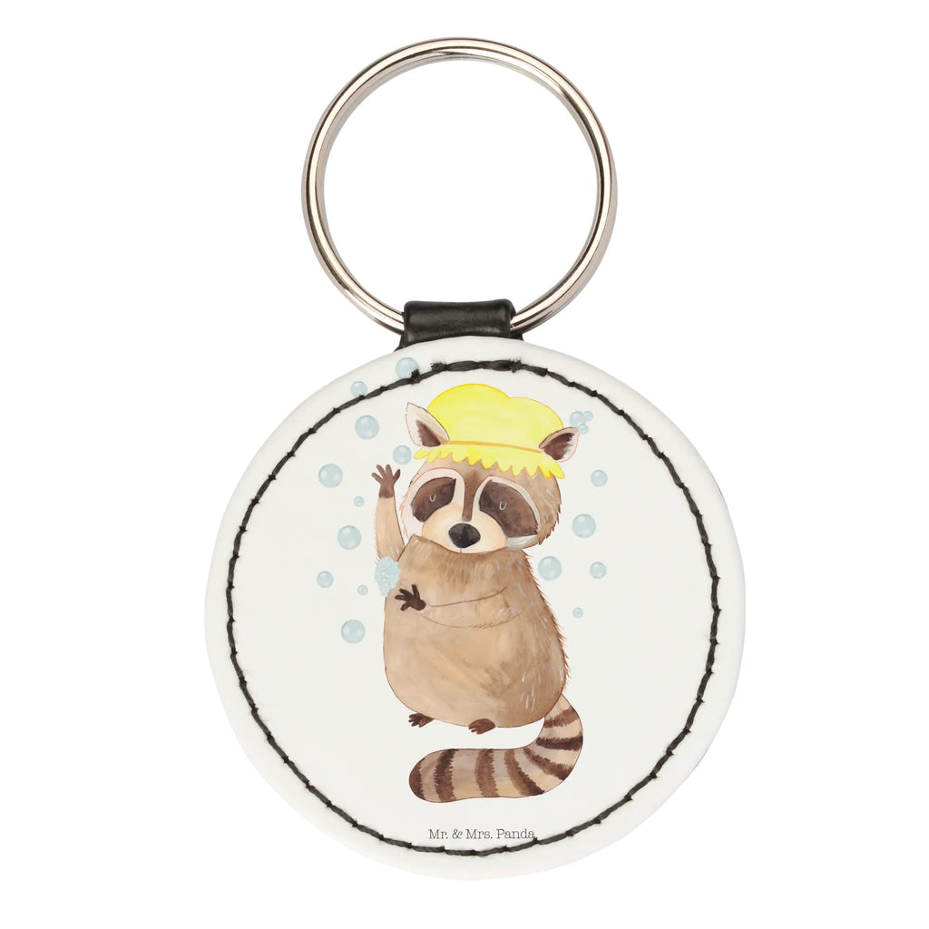 Round key ring Raccoon Schlüsselaccessoire, schlüsselbund anhänger, mini schlüsselanhänger, Schlüsselanhänger, Taschenanhänger, Lustige Sprüche, Tiere, Tiermotive, Gute Laune, Waschen, Plan, Waschbär, Seifenblasen, Fröhlich, Tagträumen