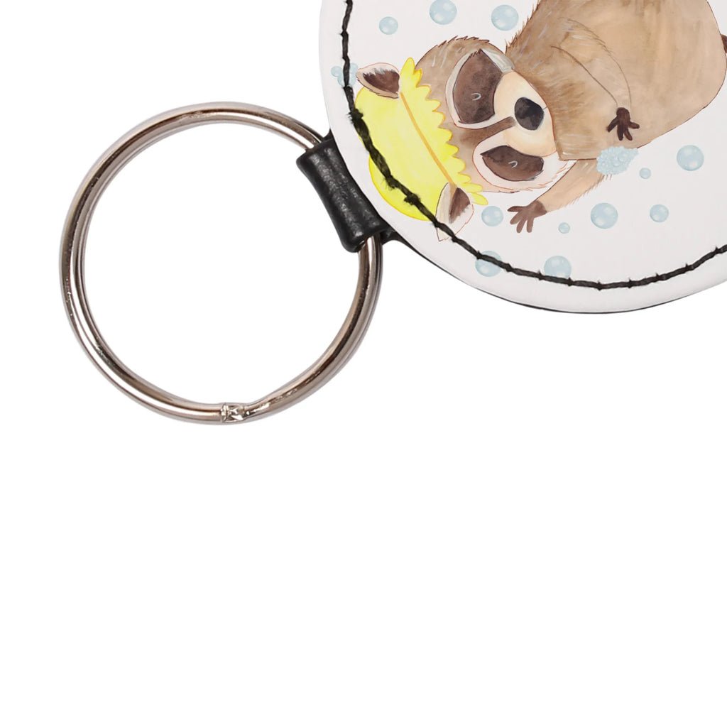 Round key ring Raccoon Schlüsselaccessoire, schlüsselbund anhänger, mini schlüsselanhänger, Schlüsselanhänger, Taschenanhänger, Lustige Sprüche, Tiere, Tiermotive, Gute Laune, Waschen, Plan, Waschbär, Seifenblasen, Fröhlich, Tagträumen