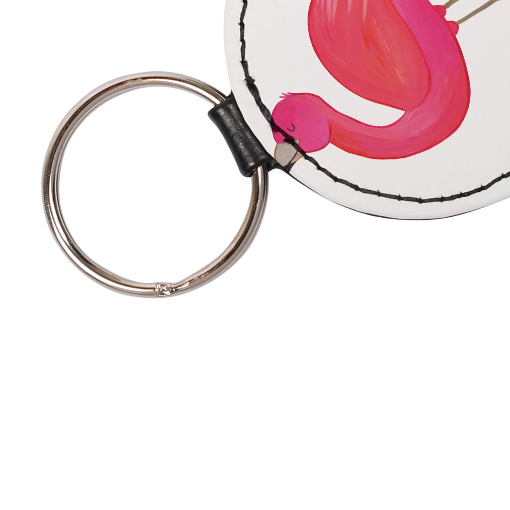 Rund Schlüsselanhänger Flamingo Stolz Schlüsselaccessoire, schlüsselbund anhänger, mini schlüsselanhänger, Taschenanhänger, Schlüsselanhänger, Flamingo, Stolz, Tochter, Freude, Beste Freundin, Selbstakzeptanz, Selbstliebe, Freundin, Mama, Schwester