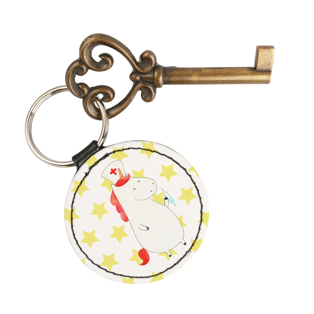 Okrągły brelok Jednorożec Pielęgniarka Jednorożec, jednorożce, dekoracje jednorożca, jednorożec