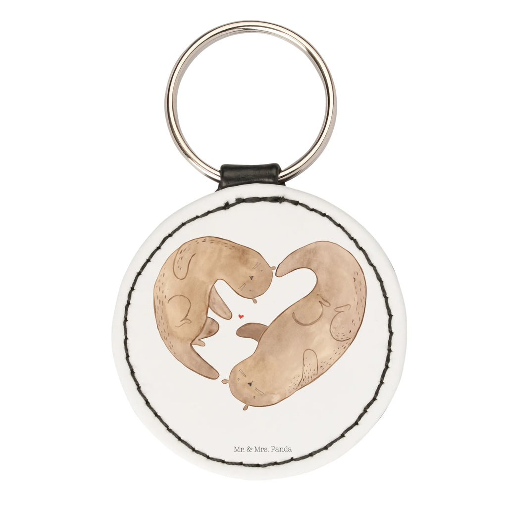 Okrągły brelok wydra serce Kuna, wydra, morska wydra