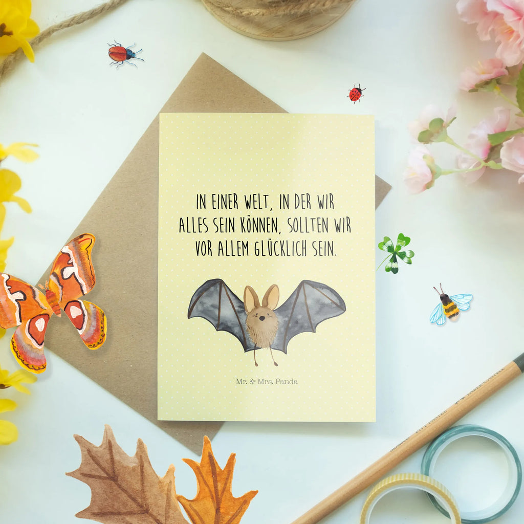 Greetings card bat wing Grußkarte, Ansichtskarten, Glückwunschkarte, Karte, Geburtstagskarte, Einladungskarte, Klappkarte, Hochzeitskarte, Tiermotive, Gute Laune, lustige Sprüche, Tiere