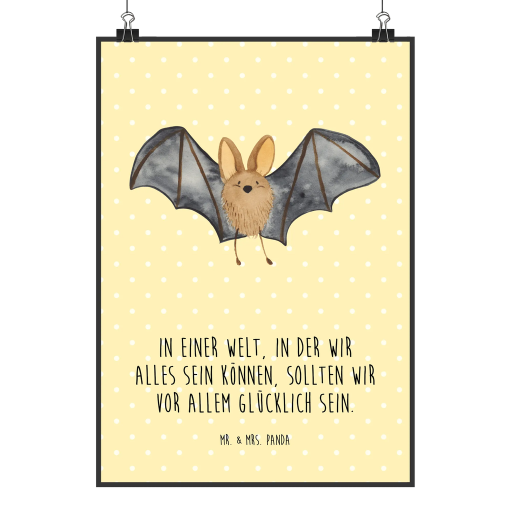 Poster Fledermaus Flügel Designposter, Raumdekoration, Kunstdruck, Wanddekoration, Posterdruck, Poster, Küchenposter, Wanddeko, Wandposter, Kinderposter, Mr. & Mrs. Panda Poster, Handgemaltes Poster, Bild, Wanddeko Bild, Tiermotive, Gute Laune, lustige Sprüche, Tiere