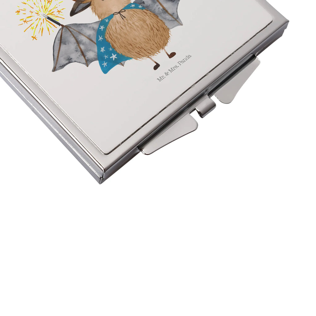 Kwadratowe lusterko do torebki Nietoperz czarodziej Motywy zwierzęce, dobra energia, zabawne powiedzonka, zwierzęta