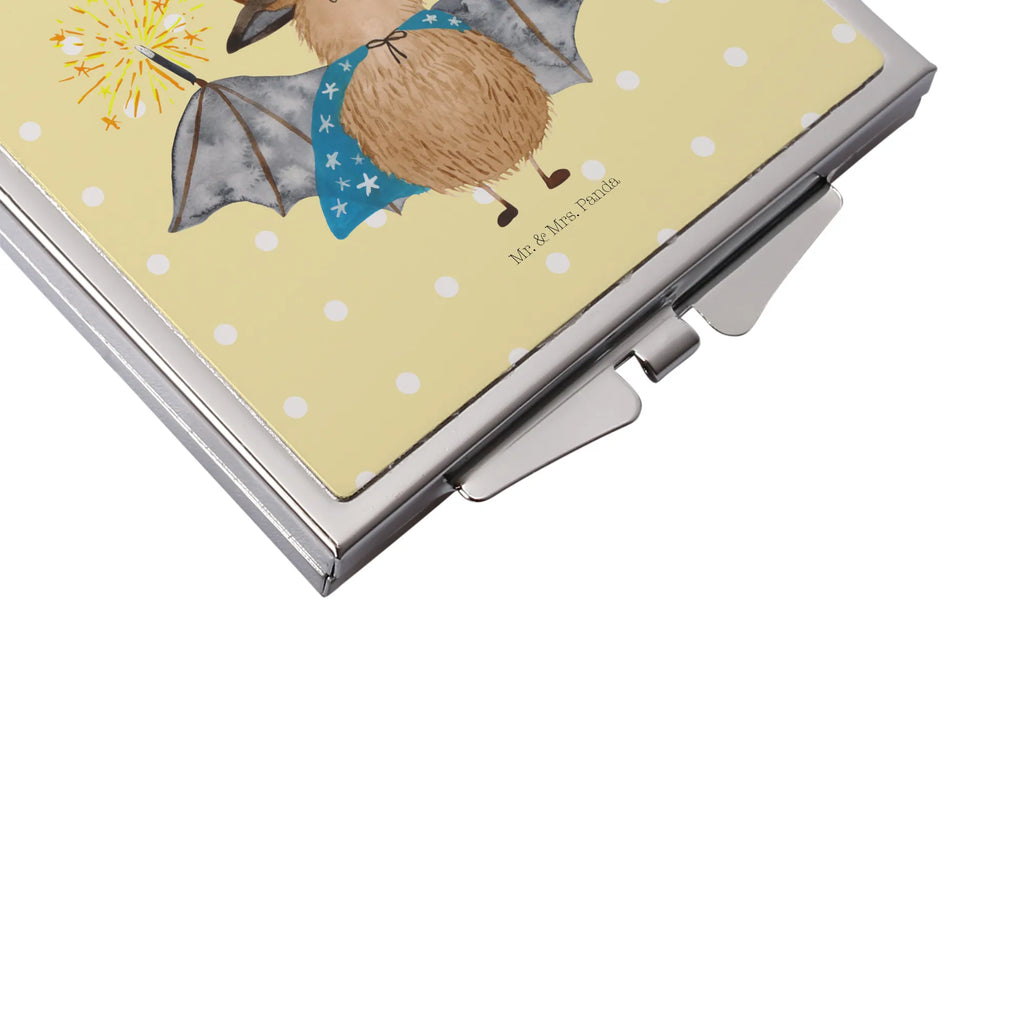 Kwadratowe lusterko do torebki Nietoperz czarodziej Motywy zwierzęce, dobra energia, zabawne powiedzonka, zwierzęta