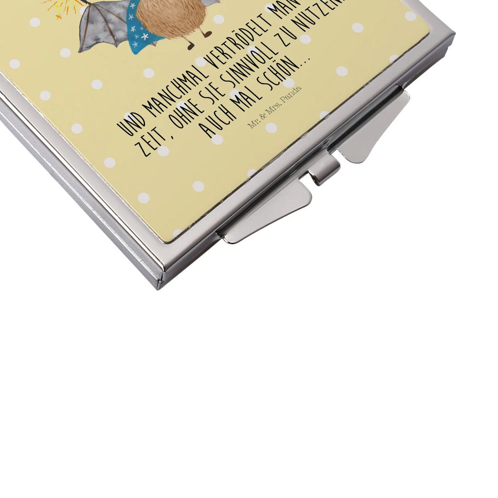 Kwadratowe lusterko do torebki Nietoperz czarodziej Motywy zwierzęce, dobra energia, zabawne powiedzonka, zwierzęta