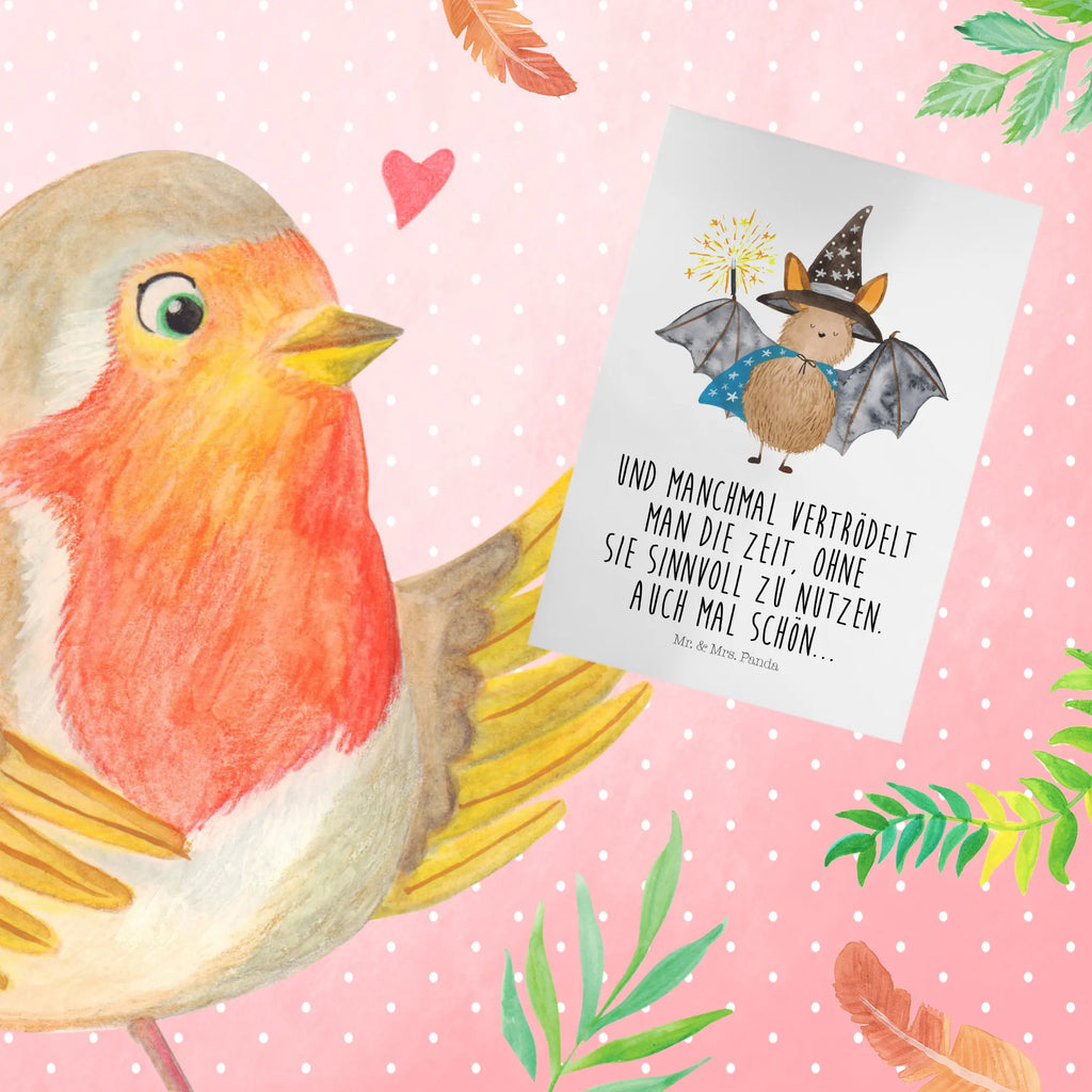 Greetings card bat wizard Ansichtskarten, Karte, Glückwunschkarte, Geburtstagskarte, Grußkarte, Einladungskarte, Hochzeitskarte, Klappkarte, Tiermotive, Gute Laune, lustige Sprüche, Tiere, reinsteigern, Zauberer, Frauen, Fledermaus, Magier, Fledermäuse