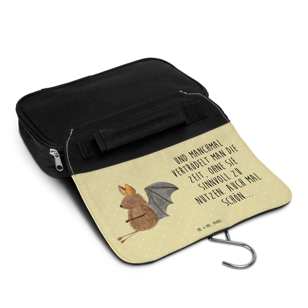 Wash bag bat Sit Kosmetiktasche, Schminktasche, Reisebeutel, Toilettentasche, Waschtasche, beautycase, hygienebeutel, Kulturtasche, Necessaire, hygienetasche, Schminkbeutel, Kulturbeutel Waschbar, Kulturbeutel, badtasche, Waschbeutel, Lustige Sprüche, Tiere, Tiermotive, Gute Laune, Entspannen, Motivation, Fledermaus, Fledermäuse