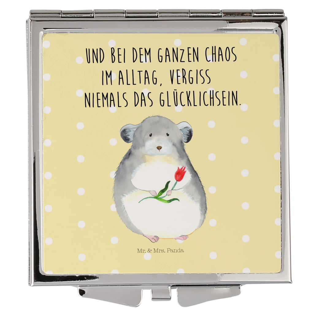 Handbag mirror chinchilla flower mirror, make up, silver, square, handbag, make-up mirror, small animals, cute, funny, cute animal motives, hand drawn, small world, funny sayings, good mood, happy, gifts, gift ideas, special gifts, animal lover, card, chaos, happiness, chinchilla, office, heartache, grief, depression, being sad, chinchillas, office life