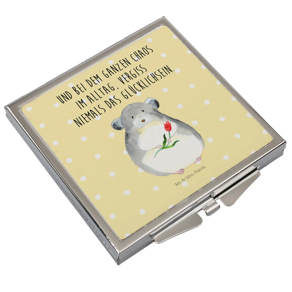 Handbag mirror chinchilla flower mirror, make up, silver, square, handbag, make-up mirror, small animals, cute, funny, cute animal motives, hand drawn, small world, funny sayings, good mood, happy, gifts, gift ideas, special gifts, animal lover, card, chaos, happiness, chinchilla, office, heartache, grief, depression, being sad, chinchillas, office life