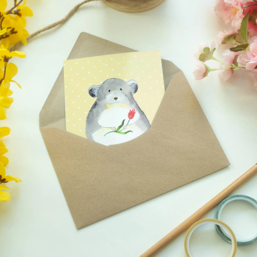 Grußkarte Chinchilla Blume hochzeitskarten, glückwunschkarten, osterkarte, dankeskarten, kommunionskarte, babykarte, Glückwunschkarte, Beileidskarte, Motivkarte, Klappkarte, Grußkarten, osterkarten, abiturkarte, Grußkarte, neujahrskarte, einladungskarten, valentinstagskarte, genesungskarte, firmungskarte, spruchkarte, jubiläumskarte, vatertagskarte, weihnachtskarten, Lustige Sprüche, Tiere, Tiermotive, Gute Laune, Liebeskummer, Chinchillas, Depressionen, Chinchilla, Büroalltag, Büro, Chaos, traurig sein, Glücklichsein, Kummer