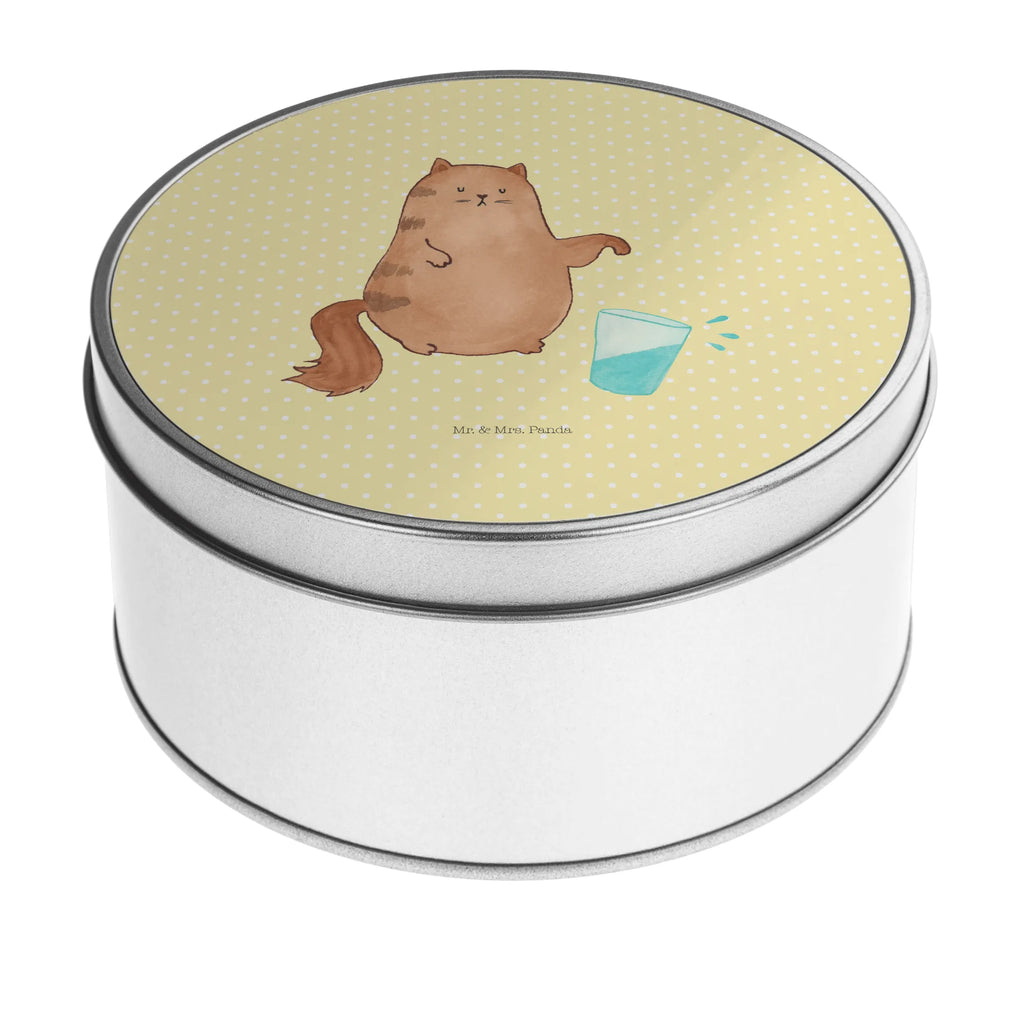 okrągła puszka z blachy kot szklanka wody Kot, motyw kotów, miłośnik kotów, dekoracje z kotami, przyjaciel kotów, entuzjasta kotów, produkty dla kotów, artykuły dla kotów, akcesoria dla kotów, pamiątki z kotami, produkty dla miłośników kotów, motywy kotów