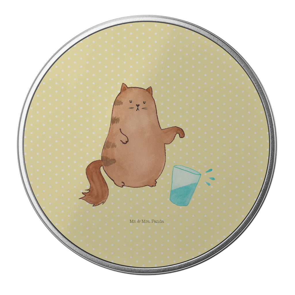 okrągła puszka z blachy kot szklanka wody Kot, motyw kotów, miłośnik kotów, dekoracje z kotami, przyjaciel kotów, entuzjasta kotów, produkty dla kotów, artykuły dla kotów, akcesoria dla kotów, pamiątki z kotami, produkty dla miłośników kotów, motywy kotów