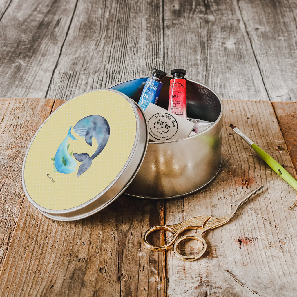 Round tin whale tuna gift box, tin, cookie tin, storage, storage tin, tin can, small animals, cute, funny, cute animal motives, hand drawn, small world, funny sayings, good mood, happy, gifts, gift ideas, special gifts, animal lover, card, tuna, flat joke gift, joke, choice, saying funny, word joke funny, flat joke, saying of the day, whale