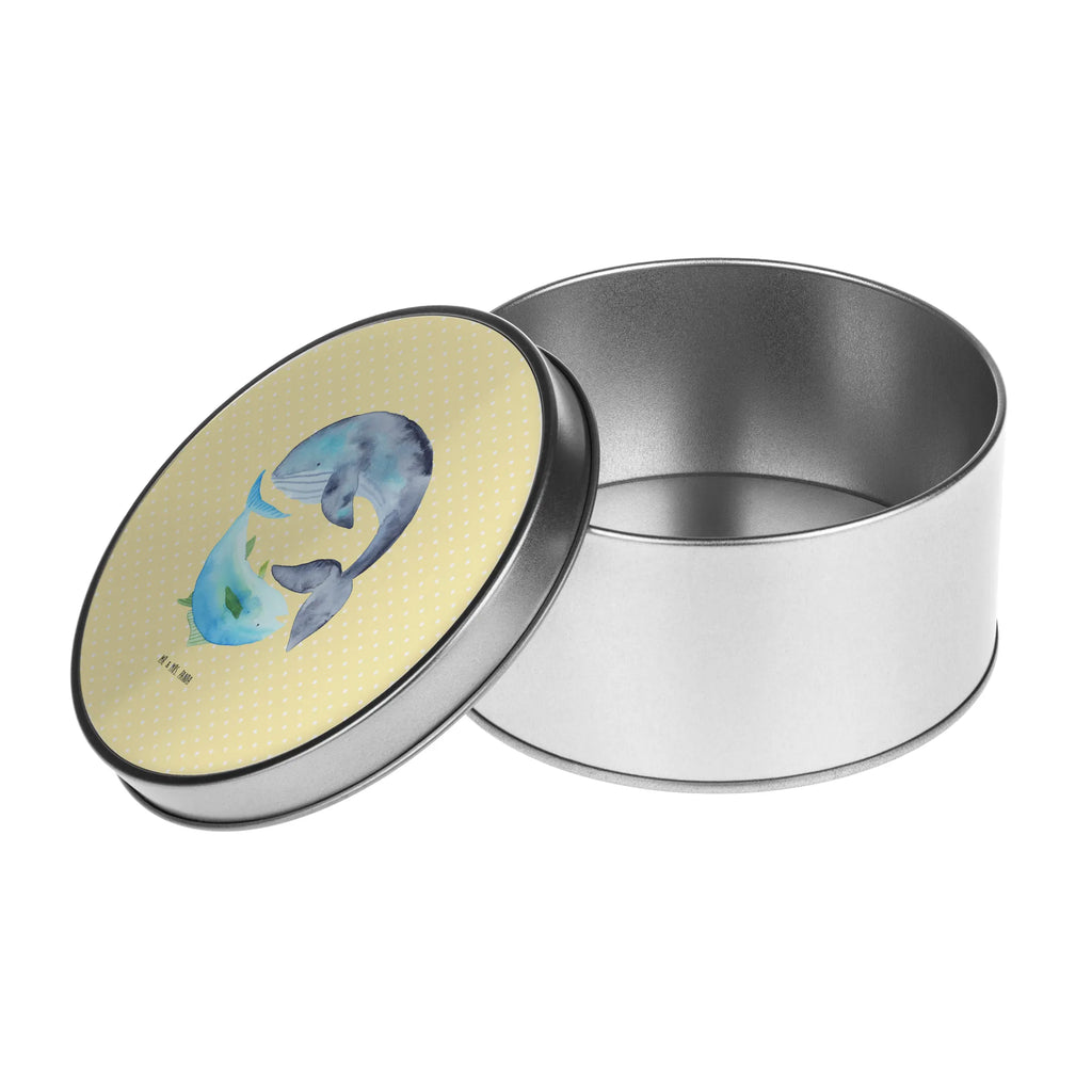 Round tin whale tuna gift box, tin, cookie tin, storage, storage tin, tin can, small animals, cute, funny, cute animal motives, hand drawn, small world, funny sayings, good mood, happy, gifts, gift ideas, special gifts, animal lover, card, tuna, flat joke gift, joke, choice, saying funny, word joke funny, flat joke, saying of the day, whale