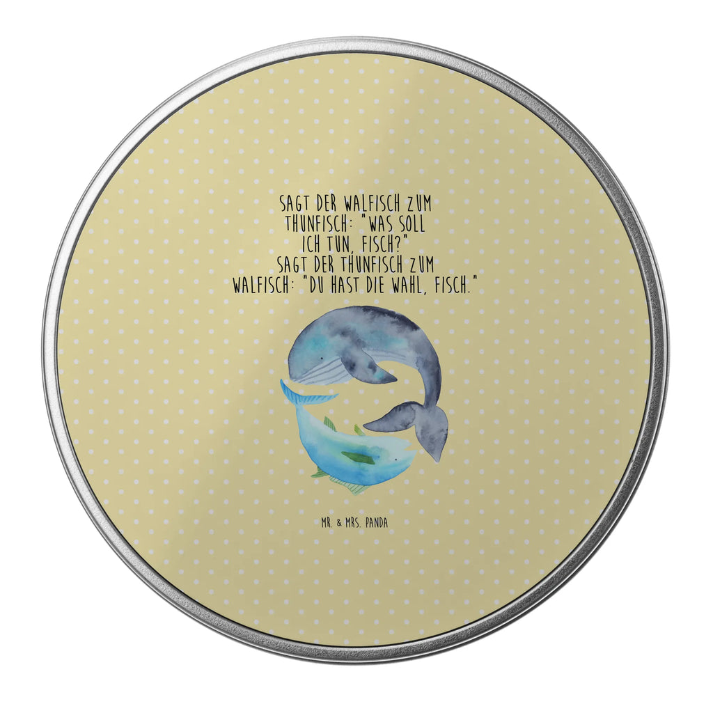 Round tin whale tuna gift box, tin, cookie tin, storage, storage tin, tin can, small animals, cute, funny, cute animal motives, hand drawn, small world, funny sayings, good mood, happy, gifts, gift ideas, special gifts, animal lover, card, tuna, flat joke gift, joke, choice, saying funny, word joke funny, flat joke, saying of the day, whale