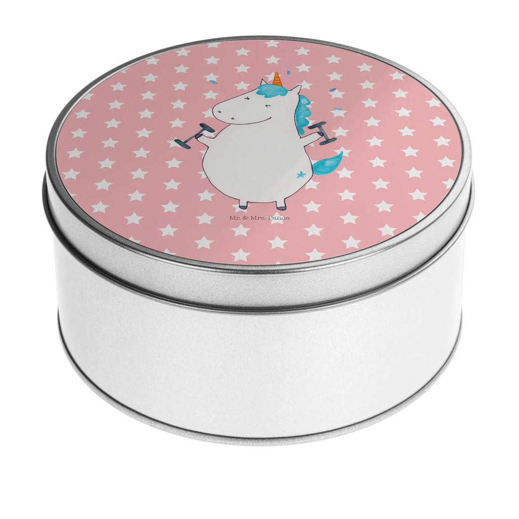 Round tin unicorn fitness storage, tin, gift box, tin can, cookie tin, storage tin, unicorn, unicorns, Dieting, English, Fitness, Unicorn, Diet, Gym, Sixpack, Fitnessstudio, model, Unicorns, Sports