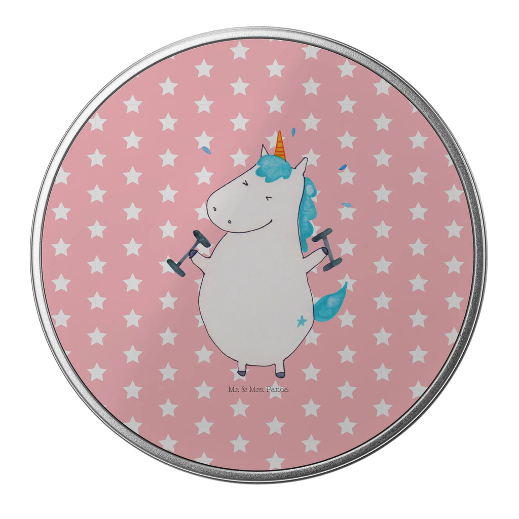 Round tin unicorn fitness storage, tin, gift box, tin can, cookie tin, storage tin, unicorn, unicorns, Dieting, English, Fitness, Unicorn, Diet, Gym, Sixpack, Fitnessstudio, model, Unicorns, Sports