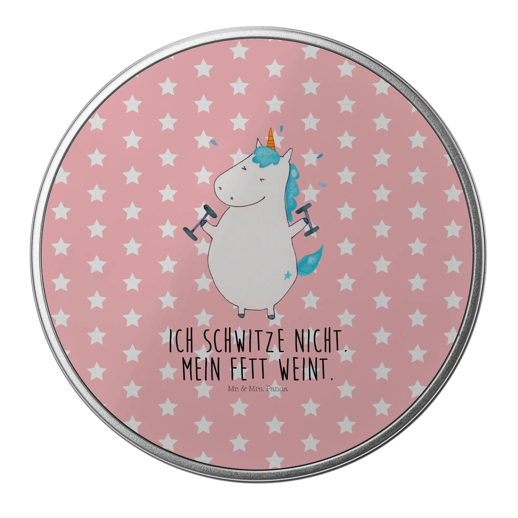Round tin unicorn fitness storage, tin, gift box, tin can, cookie tin, storage tin, unicorn, unicorns, Dieting, English, Fitness, Unicorn, Diet, Gym, Sixpack, Fitnessstudio, model, Unicorns, Sports