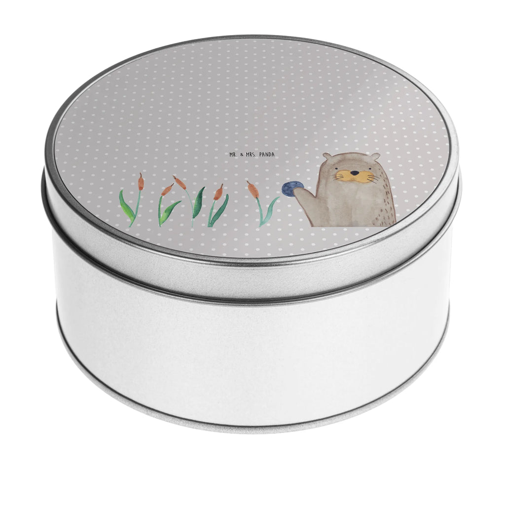 Round tin otter Stone storage, tin can, gift box, cookie tin, tin, storage tin, otter, marten, sea otter, European otter, water mammal, aquatic animal, baby otter, predator, water, otter gifts, animal lover, gift ideas for animal lovers, animal, mammal, water animal, gifts for people in love, Otter Sea Otter Lake Otter