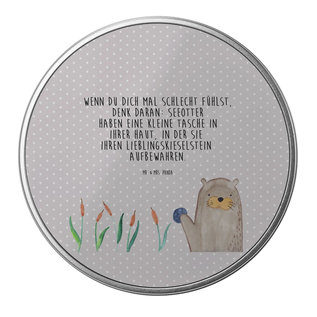 Round tin otter Stone storage, tin can, gift box, cookie tin, tin, storage tin, otter, marten, sea otter, European otter, water mammal, aquatic animal, baby otter, predator, water, otter gifts, animal lover, gift ideas for animal lovers, animal, mammal, water animal, gifts for people in love, Otter Sea Otter Lake Otter