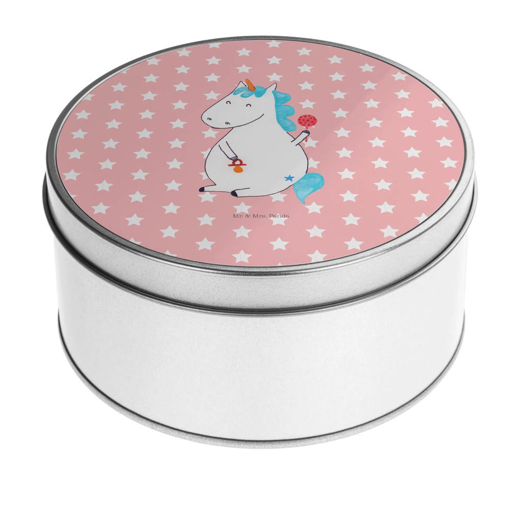 Round tin unicorn infant tin, cookie tin, tin can, gift box, storage tin, storage, unicorn, unicorns, first child, baby, birth, birth gift, kids, birthday, baby happiness, mother, parents, birth present, offspring