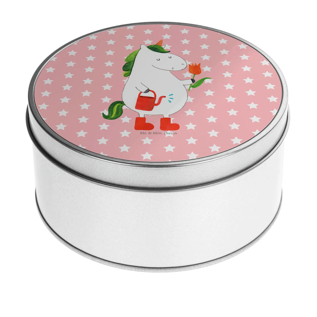 Round tin unicorn gardener storage tin, gift box, tin can, storage, cookie tin, tin, unicorn, unicorns, gardener gift, Watering-Can, Unicorn, Girlfriend gift, Flower, garden, gardener present