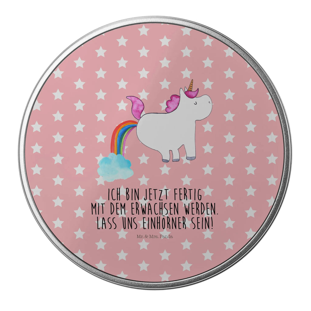 okrągła puszka z blachy Jednorożec puszczać bąki Jednorożec, jednorożce, dekoracje jednorożca, jednorożec